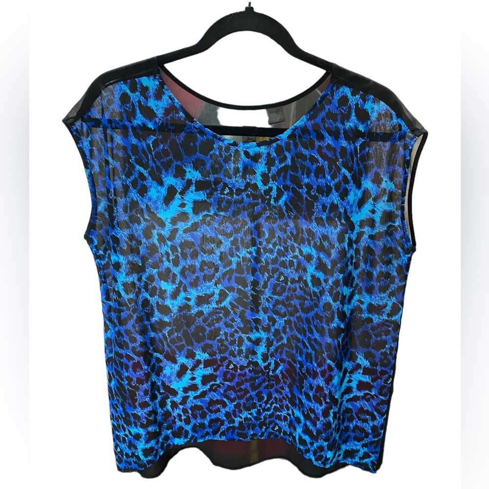 Petticoat Ally Blue Leopard Top